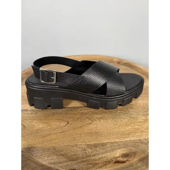 French Connection Black Chunky Platform Sandals Women’s US Size 8.5 NWB - Picture 9 of 12